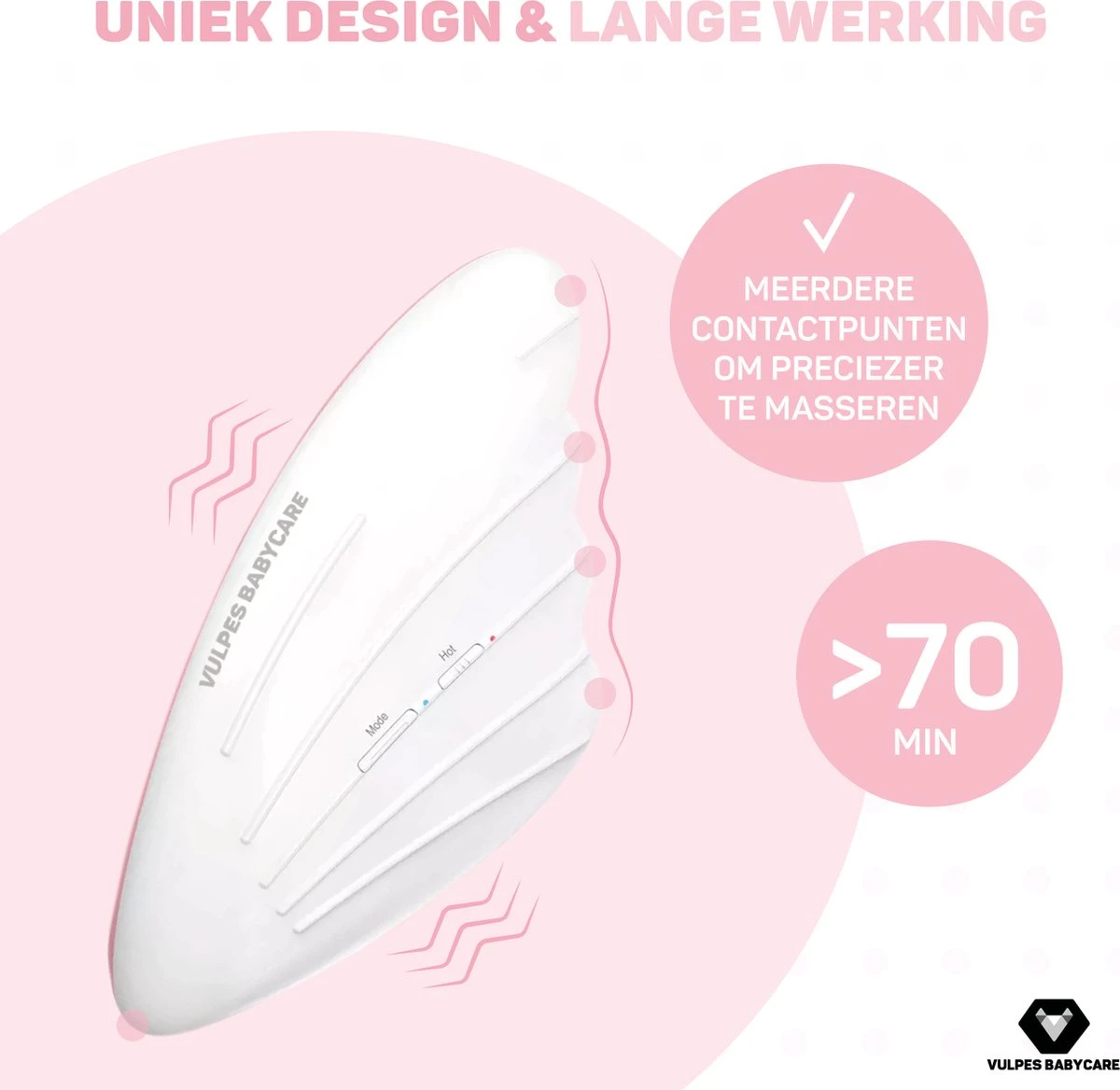 Vulpes BabyCare® Borstmassage Apparaat - Borstvoeding Stimulatie - Borstschelp - Borstkolf - 2-in-1 Warmte & Vibratie - Verstopte Kanalen - Mastitis - Stimuleert Bij Borstvoeding & Kolven 11 Vulpes BabyCare® Borstmassage Apparaat - Borstvoeding Stimulatie - Borstschelp - Borstkolf - 2-in-1 Warmte & Vibratie - Verstopte Kanalen - Mastitis - Stimuleert Bij Borstvoeding & Kolven - Afbeelding 11