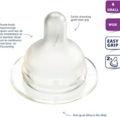 Difrax Flessenspeen Wide Voor Brede Babyflessen - Maat Small - 2 Stuks -Jollein Winkel 1200x1172 2