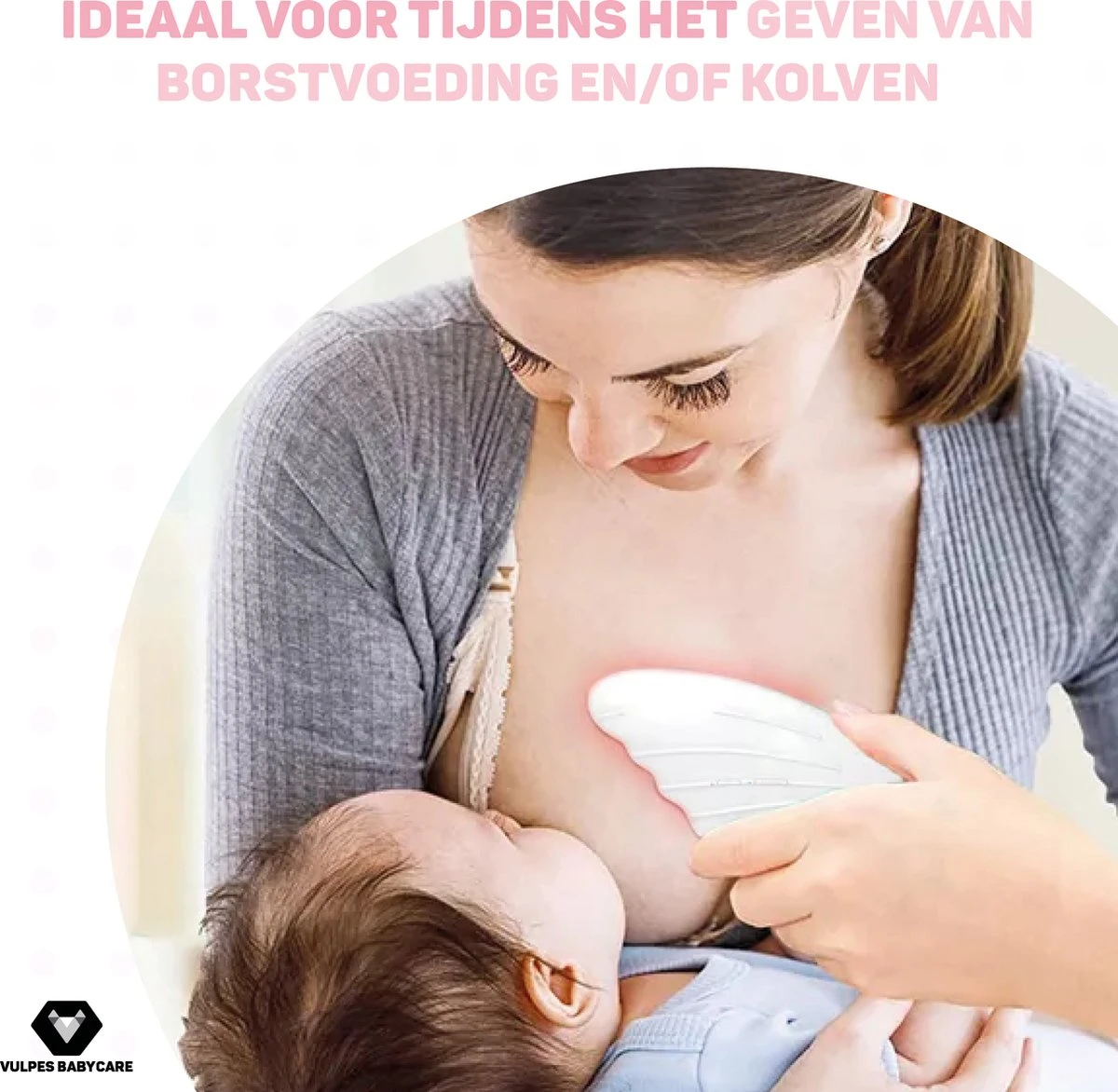 Vulpes BabyCare® Borstmassage Apparaat - Borstvoeding Stimulatie - Borstschelp - Borstkolf - 2-in-1 Warmte & Vibratie - Verstopte Kanalen - Mastitis - Stimuleert Bij Borstvoeding & Kolven 5 Vulpes BabyCare® Borstmassage Apparaat - Borstvoeding Stimulatie - Borstschelp - Borstkolf - 2-in-1 Warmte & Vibratie - Verstopte Kanalen - Mastitis - Stimuleert Bij Borstvoeding & Kolven - Afbeelding 5
