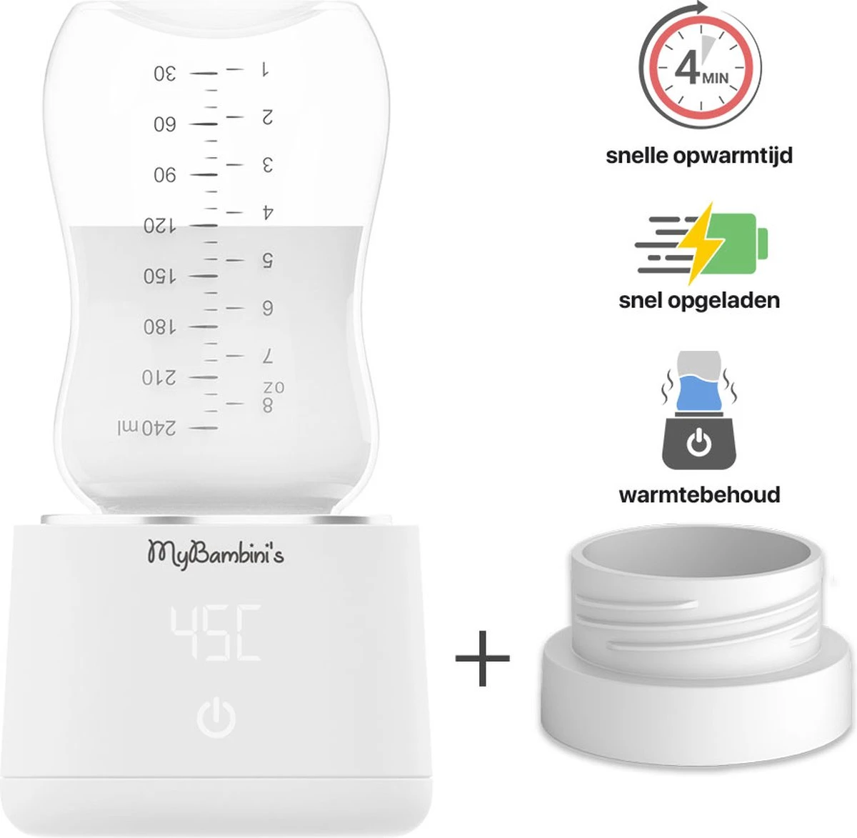 MyBambini's Bottle Warmer Pro™ - Draagbare Baby Flessenwarmer Voor Onderweg - Wit - Geschikt Voor Dr. Brown's (brede Hals), Suavinex & J Bimbi 1 MyBambini's Bottle Warmer Pro™ - Draagbare Baby Flessenwarmer Voor Onderweg - Wit - Geschikt Voor Dr. Brown's (brede Hals), Suavinex & J Bimbi