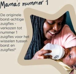 Tommee Tippee Anti-Colic Zuigflessen, Tepelspeen Met Langzame Uitstroomsnelheid En Uniek Anti-koliek Ontluchtingssysteem, 150ml, Verpakking Van 1 Stuk -Jollein Winkel 1200x1173