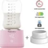 MyBambini's Bottle Warmer Pro™ - Draagbare Baby Flessenwarmer Voor Onderweg - Roze - Geschikt Voor Dr. Brown's (brede Hals), Suavinex & J Bimbi