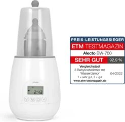 Alecto BW-700 - Snelle Digitale Flessenwarmer 500W Voor Opwarmen, Steriliseren En Ontdooien - Inclusief Stoomkap - Bediening Via Display - Wit -Jollein Winkel 1200x1176 4