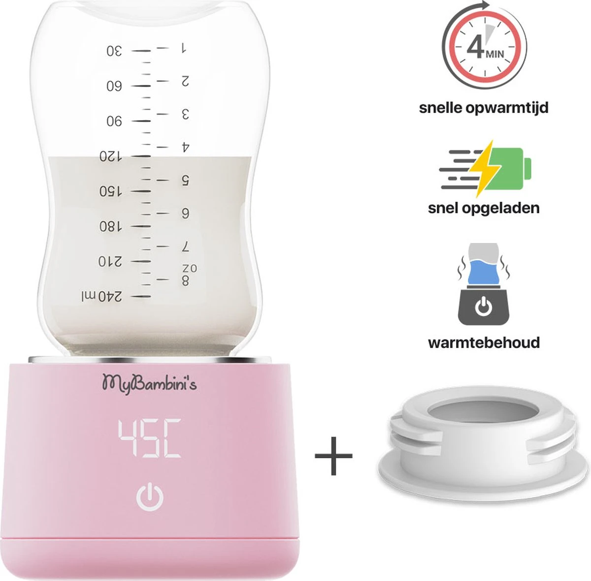 MyBambini's Bottle Warmer Pro™ - Draagbare Baby Flessenwarmer Voor Onderweg - Roze - Geschikt Voor Smalle Hals Flessen Van Dr. Brown's, Difrax, Medela & Nanobebe 1 MyBambini's Bottle Warmer Pro™ - Draagbare Baby Flessenwarmer Voor Onderweg - Roze - Geschikt Voor Smalle Hals Flessen Van Dr. Brown's, Difrax, Medela & Nanobebe