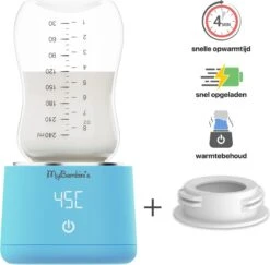 MyBambini's Bottle Warmer Pro™ - Draagbare Baby Flessenwarmer Voor Onderweg - Blauw - Geschikt Voor Smalle Hals Flessen Van Dr. Brown's, Difrax, Medela & Nanobebe