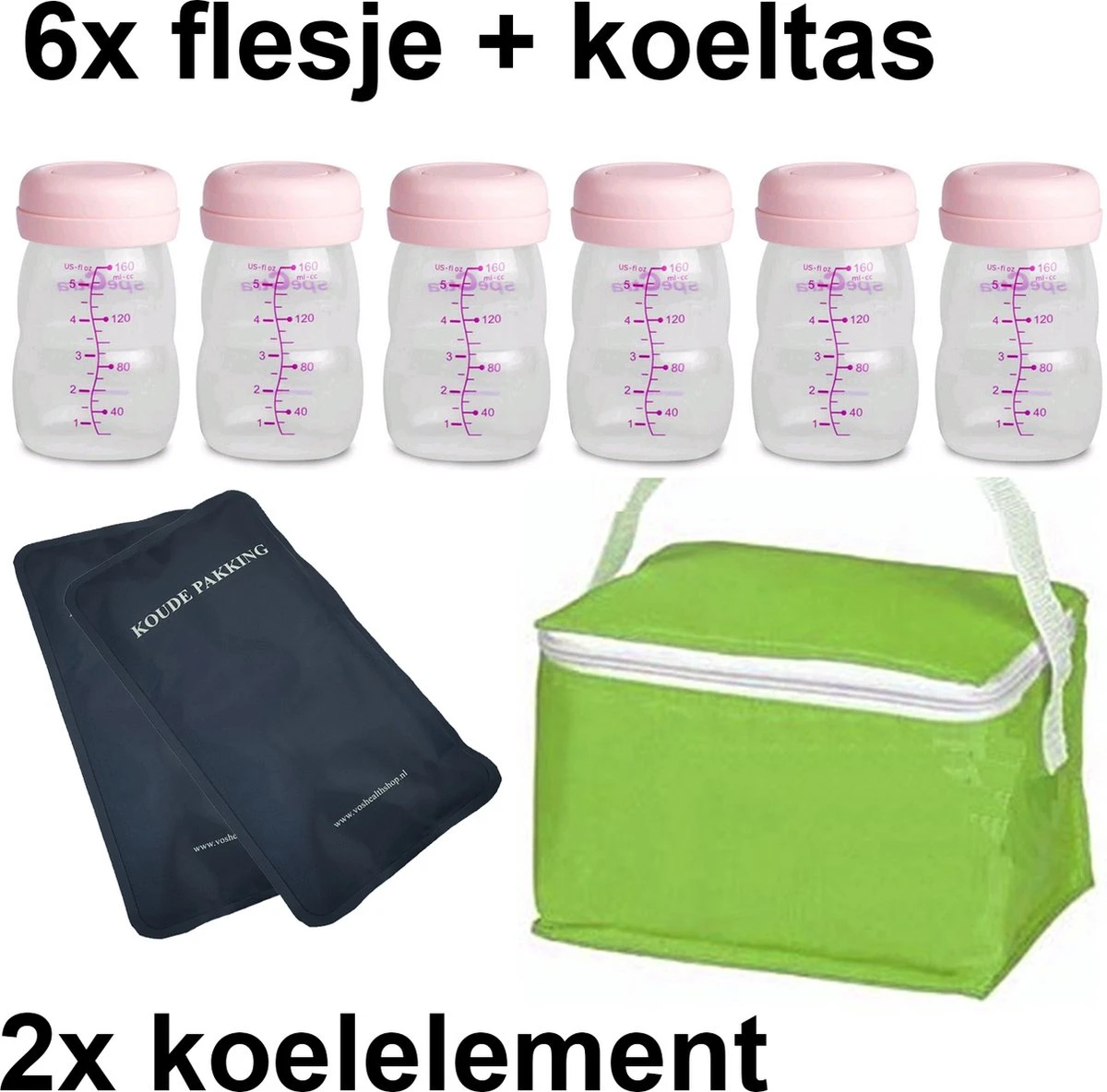 Spectra Moedermelk Flesjes - 6 X 160ml - Met Groen Koeltasje En Koelelementen - Borstvoeding Flesjes - BPA Vrij 1 Spectra Moedermelk Flesjes - 6 X 160ml - Met Groen Koeltasje En Koelelementen - Borstvoeding Flesjes - BPA Vrij