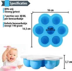 Multifunctionele Babyvoeding Bewaarbakjes Met Baby Lepeltjes - Set Van 6 - Bewaarbakje - Baby Voeding - Moedermelk Bewaren - Bewaren - BPA Vrij - Babyvoeding Diepvriesbakje - Ijslolly Vromen - Baby - Mini Cupcakes - Invriezen - Afsluiten - Magnetron -Jollein Winkel 1200x1189 10