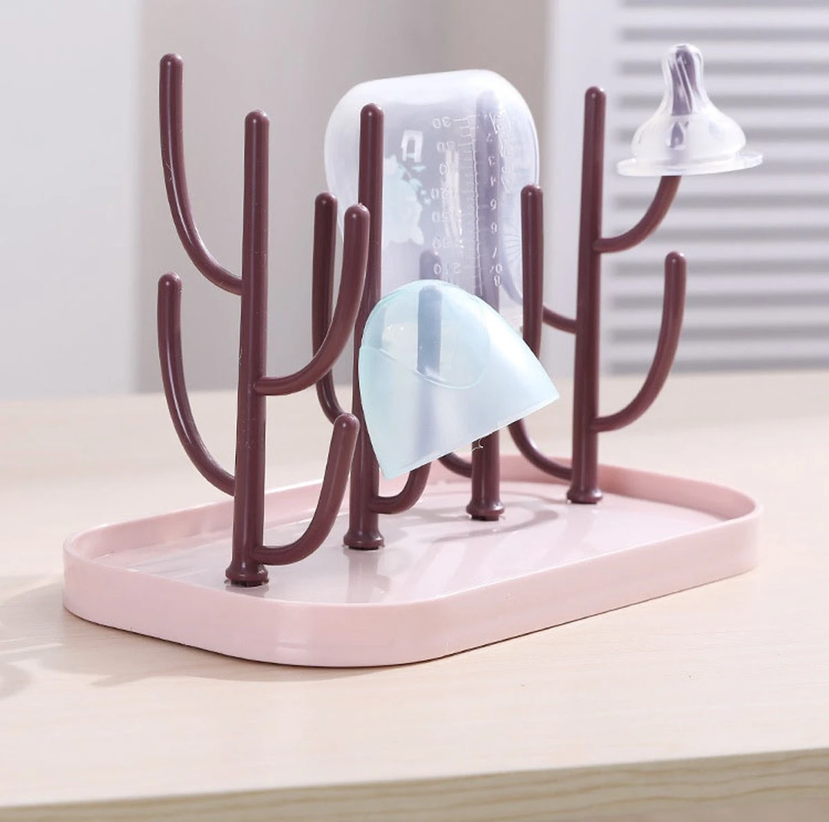Ever Home Flessen Droogrek - Baby Flessenrek - Afdruiprek Baby - Droogrek - Drying Rack - Roze 4 Ever Home Flessen Droogrek - Baby Flessenrek - Afdruiprek Baby - Droogrek - Drying Rack - Roze - Afbeelding 4