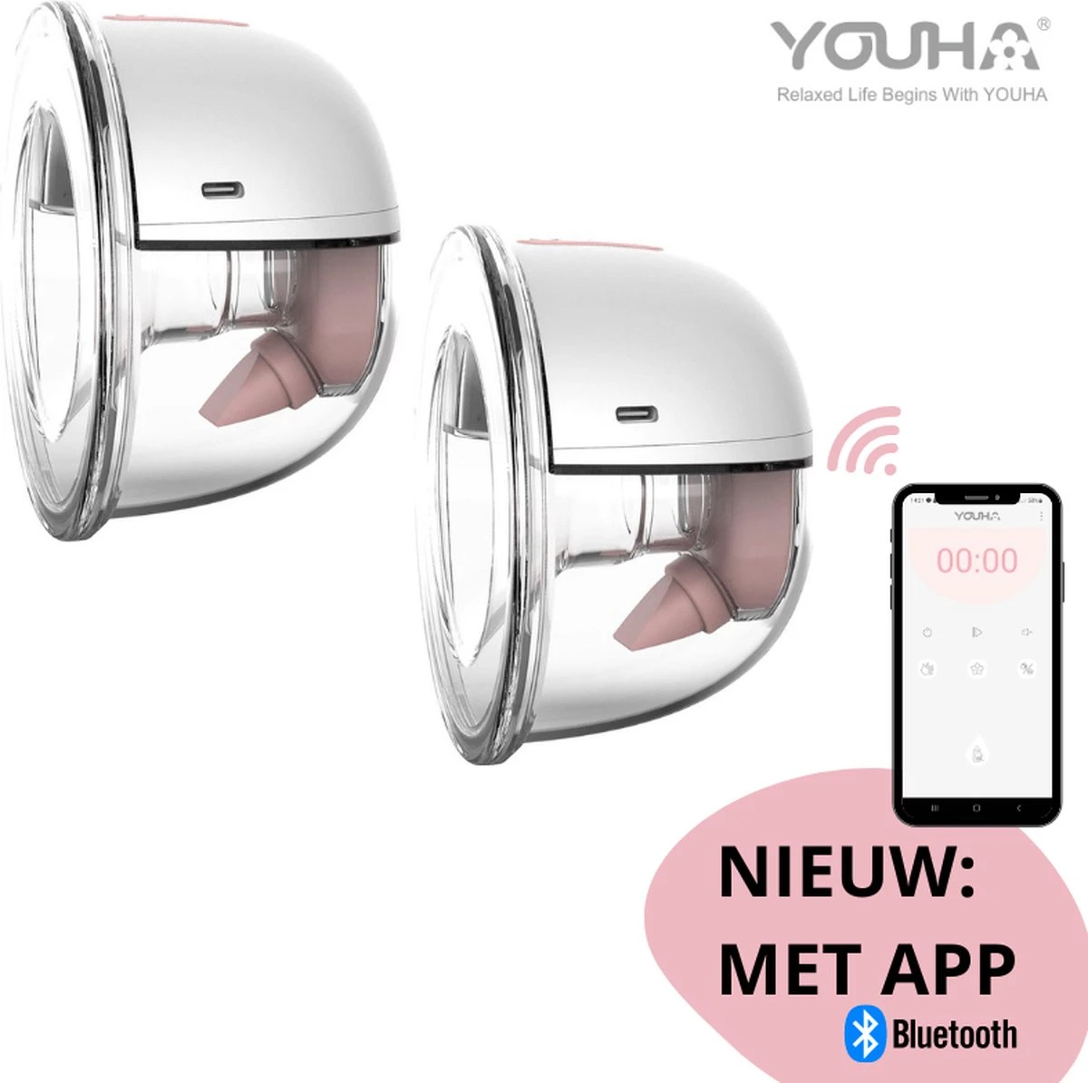 Youha® Dubbele Gen 2 Borstkolven + APP - Draadloze Borstkolven – Oplaadbare Draagbare Borstkolf - Draadloze Borstkolven – BPA Vrij - Geen Snoeren - 24mm & 28mm – Borstvoeding – Set Van 2 Stuks - Bedienbaar Met APP 1 Youha® Dubbele Gen 2 Borstkolven + APP - Draadloze Borstkolven – Oplaadbare Draagbare Borstkolf - Draadloze Borstkolven – BPA Vrij - Geen Snoeren - 24mm & 28mm – Borstvoeding – Set Van 2 Stuks - Bedienbaar Met APP
