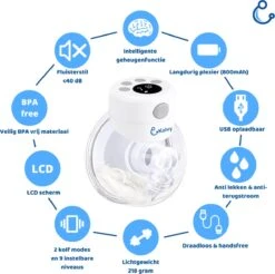 Kolvy® Max Draadloze Elektrische Borstkolf - Dubbel - Intelligente Kolfapparaten - Handsfree Breast Pump - USB Oplaadbaar - Professioneel - Incl. 3 Maten -Jollein Winkel 1200x1195 22
