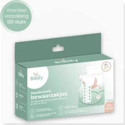 Babily® - Moedermelk Bewaarzakjes - 120 Stuks - Borstvoeding Bewaarzakje - Melkzakjes - 240 Ml - Met Dubbele Sluiting En Schenktuit -Jollein Winkel 1200x1196 16