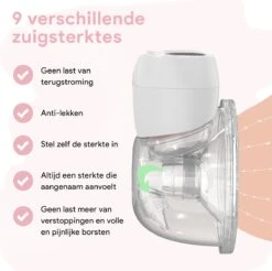 Oliva Babycare® Elektrische Borstkolf Handsfree - Dubbele Draadloze Kolf - BPA-Vrij - Draagbaar Kolfapparaat - 2 Stuks - Luxe White & Baby Pink -Jollein Winkel 1200x1197 8