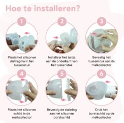 Oliva Babycare® Elektrische Borstkolf Handsfree - Dubbele Draadloze Kolf - BPA-Vrij - Draagbaar Kolfapparaat - 2 Stuks - Luxe White & Baby Pink -Jollein Winkel 1200x1197 9