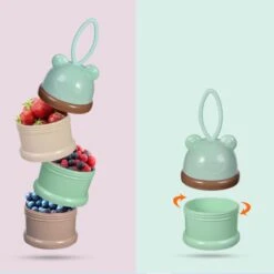 Merkloos Melktoren - Bewaarbakjes Babyvoeding - 3 Laags - Melkpoeder Doseerdoosjes - Melkpoeder Toren - Melkpoeder Bewaarbakjes - Verdeeldoos - Melk Poeder Dispenser - Melkpoeder Reisbox - Babyvoeding Bewaarbox - Roze -Jollein Winkel 1200x1200 1024