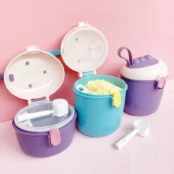 Babyvoeding Dispenser - Baby Melkpoeder Doseer Box - Reisbox - Opbergdoos Voor Voeding - Dispenser Met Schep 440ML - Paars -Jollein Winkel 1200x1200 161