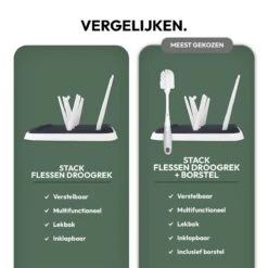 STACK Flessen Droogrek | Zwart - Geschikt Voor Flessen En Doppen - Droogrek Voor Flessen - Baby Flessenrek - Afdruiprek Baby - Drying Rack - Babyfles Droogrek - Afdruiprek Fles Met Lekbak - Afdruiprek - Babyflessen - Flessenrek -Jollein Winkel 1200x1200 167