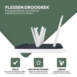 STACK Flessen Droogrek | Zwart - Geschikt Voor Flessen En Doppen - Droogrek Voor Flessen - Baby Flessenrek - Afdruiprek Baby - Drying Rack - Babyfles Droogrek - Afdruiprek Fles Met Lekbak - Afdruiprek - Babyflessen - Flessenrek -Jollein Winkel 1200x1200 169