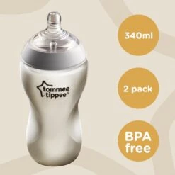 Tommee Tippee Closer To Nature - Baby Zuigflessen - Doorzichtig - 340ml - Pak Van 2 -Jollein Winkel 1200x1200 171