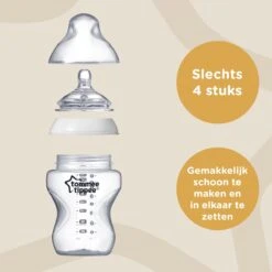 Tommee Tippee Closer To Nature - Baby Zuigflessen - Doorzichtig - 340ml - Pak Van 2 -Jollein Winkel 1200x1200 174
