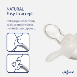 Difrax Fopspeen 0-6 Maanden Natural Speen - Crèmewit/Vanilla - 2 Stuks -Jollein Winkel 1200x1200 24