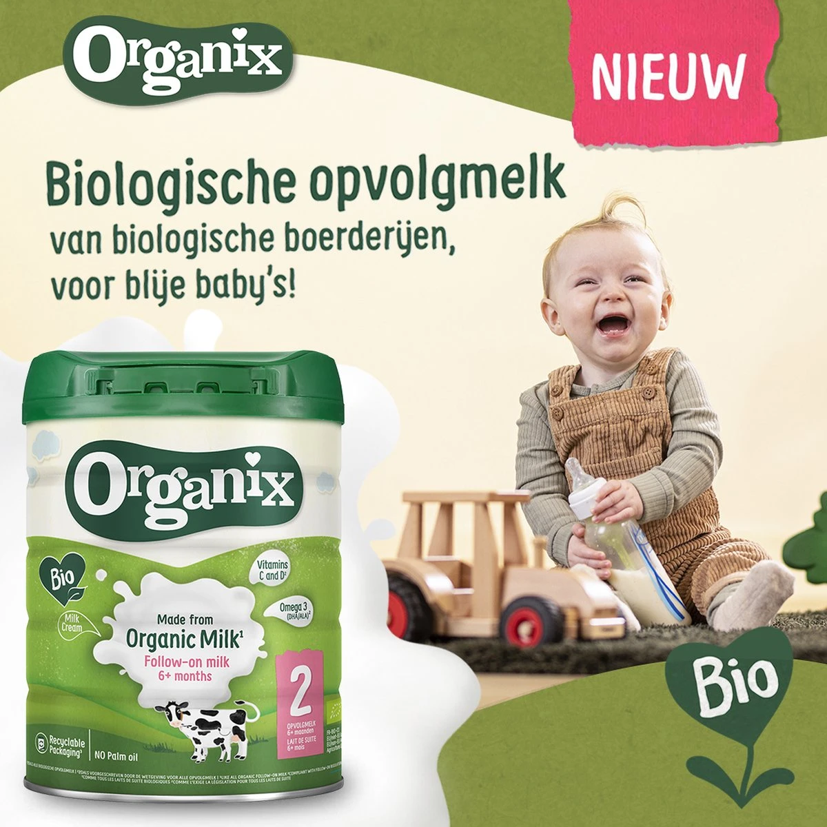 Organix 2 (6+ Maanden) Biologische Opvolgmelk - 3x 700g - Met Melkvet - Zonder Palmolie - Bevat Vitamines C & D - Biologische Flesvoeding - Recyclebare Verpakking 3 Organix 2 (6+ Maanden) Biologische Opvolgmelk - 3x 700g - Met Melkvet - Zonder Palmolie - Bevat Vitamines C & D - Biologische Flesvoeding - Recyclebare Verpakking - Afbeelding 3