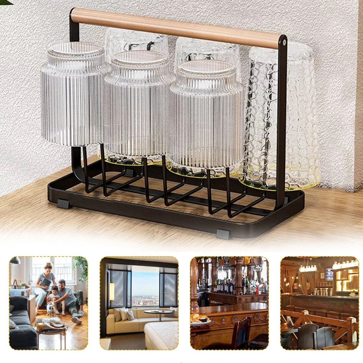 Flessenrek - Droogrek Babyfles - Flessen Rek Baby - Flessendroogrek - Afdruiprek - Afwasrek - Flessenrekje - Lekbak - Égouttoir - Zwart Met Houten Handvat - Vetalo 2 Flessenrek - Droogrek Babyfles - Flessen Rek Baby - Flessendroogrek - Afdruiprek - Afwasrek - Flessenrekje - Lekbak - Égouttoir - Zwart Met Houten Handvat - Vetalo - Afbeelding 2