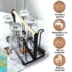 Flessenrek - Droogrek Babyfles - Flessen Rek Baby - Flessendroogrek - Afdruiprek - Afwasrek - Flessenrekje - Lekbak - Égouttoir - Zwart Met Houten Handvat - Vetalo 12 Flessenrek - Droogrek Babyfles - Flessen Rek Baby - Flessendroogrek - Afdruiprek - Afwasrek - Flessenrekje - Lekbak - Égouttoir - Zwart Met Houten Handvat - Vetalo -Jollein Winkel 1200x1200 298