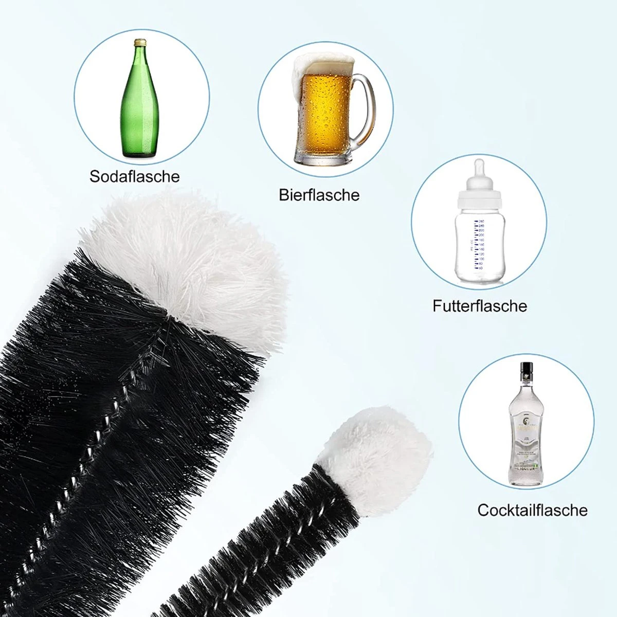 Merkloos Flessenborstel 2-pack Geschikt Voor Sodastream Flessen – Vaatwasbestendig Flessenreiniger Schoonmaakborstel - Flessenrager Flesborstel Borstel 2 Merkloos Flessenborstel 2-pack Geschikt Voor Sodastream Flessen – Vaatwasbestendig Flessenreiniger Schoonmaakborstel - Flessenrager Flesborstel Borstel - Afbeelding 2