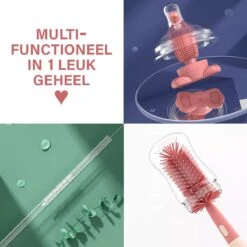 Baby Flessenborstel - Flessenreiniger - Flessenborstel Siliconen - Flesvoedingsaccessoires - BPA Vrij - Blauw - 3 In 1 -Jollein Winkel 1200x1200 318