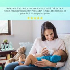 Flessen Droogrek Inclusief Borstelset - Afdruiprek Babyflessen Met Flessenborstels - Flessendroogrek Met Lekbak - Mint -Jollein Winkel 1200x1200 325