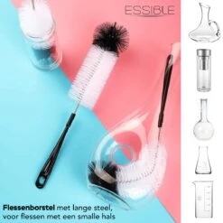 ESSIBLE Flessenborstel - Flessenrager - Schoonmaakborstel - Flessenreiniger - 5 Stuks - Kras- En BPA Vrij - Geschikt Voor Alle Oppervlakken - Zwart -Jollein Winkel 1200x1200 337