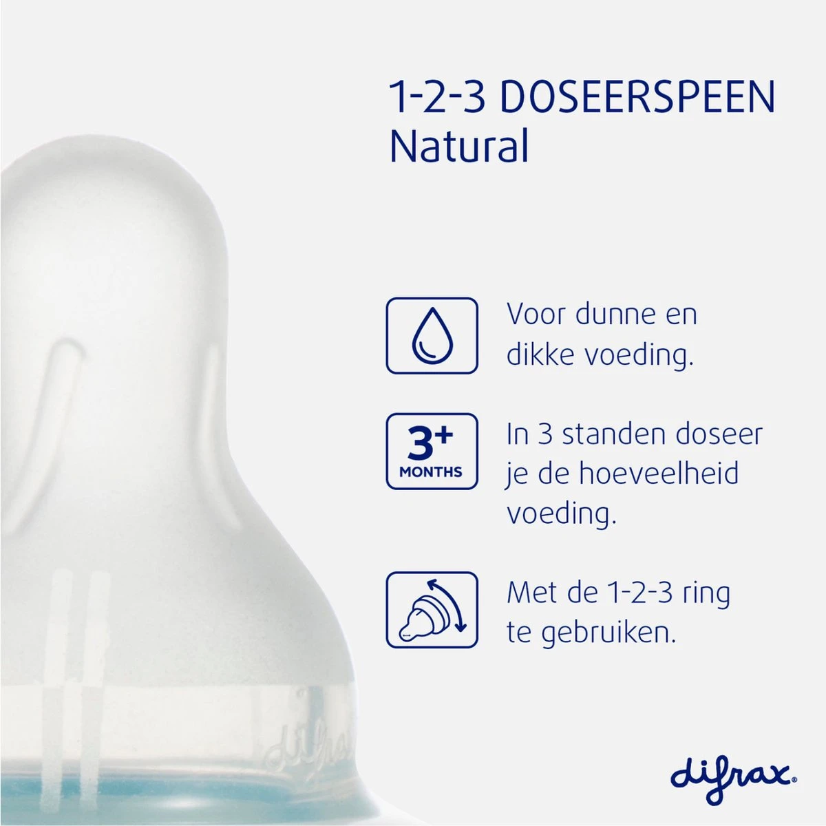 Difrax 1-2-3 Natural Flessenring Met Flessenspeen Voor Smalle Babyflessen 5 Difrax 1-2-3 Natural Flessenring Met Flessenspeen Voor Smalle Babyflessen - Afbeelding 5