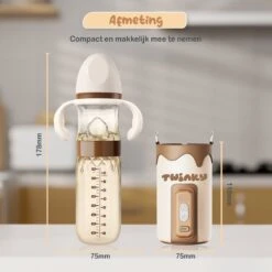 Twinky® Bottlewarmer GO – Draagbare Baby Flessenwarmer Voor Onderweg En Thuis – Incl. PPSU-Kwaliteit Babyflesje + Poederdoosje – USB-C Oplaadbaar -Jollein Winkel 1200x1200 438