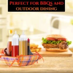 8 Stuks Knijpflessen Met Doppen (680ml) - Extra Grote Sausdispenser/Spuitflessen Voor Ketchup, Olie, Mayonaise, Dressings -Jollein Winkel 1200x1200 509