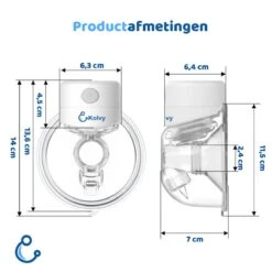 Kolvy® Max Draadloze Elektrische Borstkolf - Intelligente Kolfapparaten - Handsfree Breast Pump - USB Oplaadbaar - Professioneel - LCD Scherm - Incl. 3 Maten -Jollein Winkel 1200x1200 561
