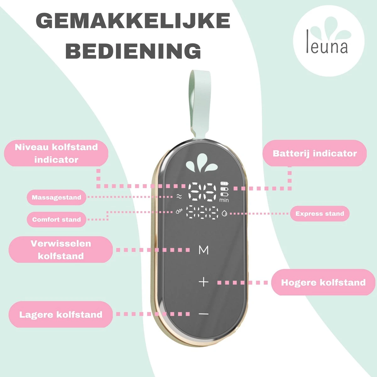 Leuna Comfort - Elektrische Borstkolf - Dubbele Borstkolf - Oplaadbare Accu - Gemakkelijk Schoonmaken - Stille Kolf - Kolfapparaat - Borstkolf - Borstkolven - Kolf - Geel 4 Leuna Comfort - Elektrische Borstkolf - Dubbele Borstkolf - Oplaadbare Accu - Gemakkelijk Schoonmaken - Stille Kolf - Kolfapparaat - Borstkolf - Borstkolven - Kolf - Geel - Afbeelding 4