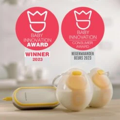 Medela Freestyle Hands-Free Borstkolf – Dubbele Elektrische Handsfree Borstkolf – Draagbaar - Transparant/Geel – Inclusief Oplaadbare Accu -Jollein Winkel 1200x1200 581