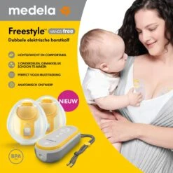 Medela Freestyle Hands-Free Borstkolf – Dubbele Elektrische Handsfree Borstkolf – Draagbaar - Transparant/Geel – Inclusief Oplaadbare Accu -Jollein Winkel 1200x1200 584