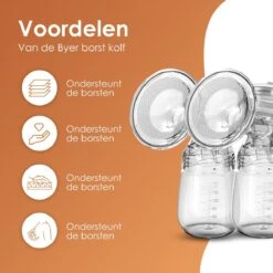 BYER Borstkolf - Dubbele Elektrische Kolf - Oplaadbare Accu - Inclusief 2x180 Ml Babyfles + Speen 13 BYER Borstkolf - Dubbele Elektrische Kolf - Oplaadbare Accu - Inclusief 2x180 Ml Babyfles + Speen -Jollein Winkel 1200x1200 594