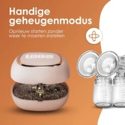 BYER Borstkolf - Dubbele Elektrische Kolf - Oplaadbare Accu - Inclusief 2x180 Ml Babyfles + Speen 14 BYER Borstkolf - Dubbele Elektrische Kolf - Oplaadbare Accu - Inclusief 2x180 Ml Babyfles + Speen -Jollein Winkel 1200x1200 595
