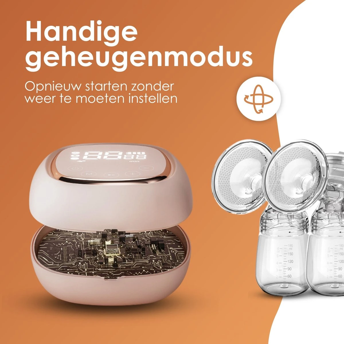 BYER Borstkolf - Dubbele Elektrische Kolf - Oplaadbare Accu - Inclusief 2x180 Ml Babyfles + Speen 6 BYER Borstkolf - Dubbele Elektrische Kolf - Oplaadbare Accu - Inclusief 2x180 Ml Babyfles + Speen - Afbeelding 6