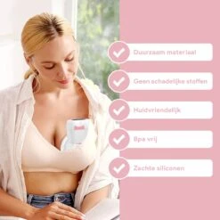 Oliva Babycare® Elektrische Borstkolf Handsfree - Dubbele Draadloze Kolf - BPA-Vrij - Draagbaar Kolfapparaat - 2 Stuks - Luxe White & Baby Pink -Jollein Winkel 1200x1200 680