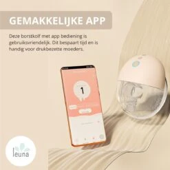Leuna Comfort Wireless Borstkolf Handsfree - Gemakkelijk, Comfortabel En Efficiënt Kolven - Bluetooth - App - Elektrische Borstkolf -Jollein Winkel 1200x1200 694