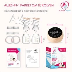 NurtureGoods Dual Efficient Borstkolf - Smart 3.0 - Vernieuwd 2023 Model - Draadloze Dubbele Elektrische Borstkolf - Oplaadbare Accu - Inclusief 2x180 Ml Babyfles, Kolfdagboek En Speen 21 NurtureGoods Dual Efficient Borstkolf - Smart 3.0 - Vernieuwd 2023 Model - Draadloze Dubbele Elektrische Borstkolf - Oplaadbare Accu - Inclusief 2x180 Ml Babyfles, Kolfdagboek En Speen -Jollein Winkel 1200x1200 714