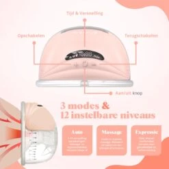 Evite Elektrische Draadloze Borstkolf – Handsfree & Draagbaar – BPA-Vrij – Dubbele Borstkolf – Met E-Book - Roze -Jollein Winkel 1200x1200 738