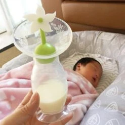 HAAKAA - Siliconen Borstkolf - 100ml + Stopper Witte Bloem - Borstvoeding - Lekschaal -Jollein Winkel 1200x1200 749