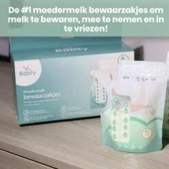 Babily® - Moedermelk Bewaarzakjes - 120 Stuks - Borstvoeding Bewaarzakje - Melkzakjes - 240 Ml - Met Dubbele Sluiting En Schenktuit -Jollein Winkel 1200x1200 760