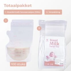 Nuvance - Moedermelk Bewaarzakjes - Borstvoeding Zakjes - 100 Stuks - 250ml - BPA Vrij - Dubbele Sluiting 14 Nuvance - Moedermelk Bewaarzakjes - Borstvoeding Zakjes - 100 Stuks - 250ml - BPA Vrij - Dubbele Sluiting -Jollein Winkel 1200x1200 772