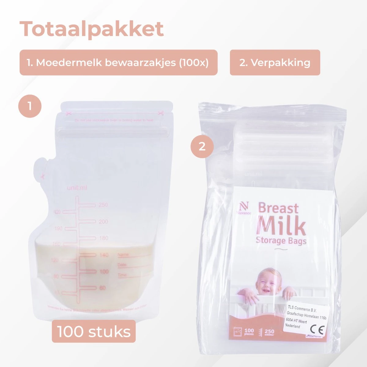Nuvance - Moedermelk Bewaarzakjes - Borstvoeding Zakjes - 100 Stuks - 250ml - BPA Vrij - Dubbele Sluiting 7 Nuvance - Moedermelk Bewaarzakjes - Borstvoeding Zakjes - 100 Stuks - 250ml - BPA Vrij - Dubbele Sluiting - Afbeelding 7