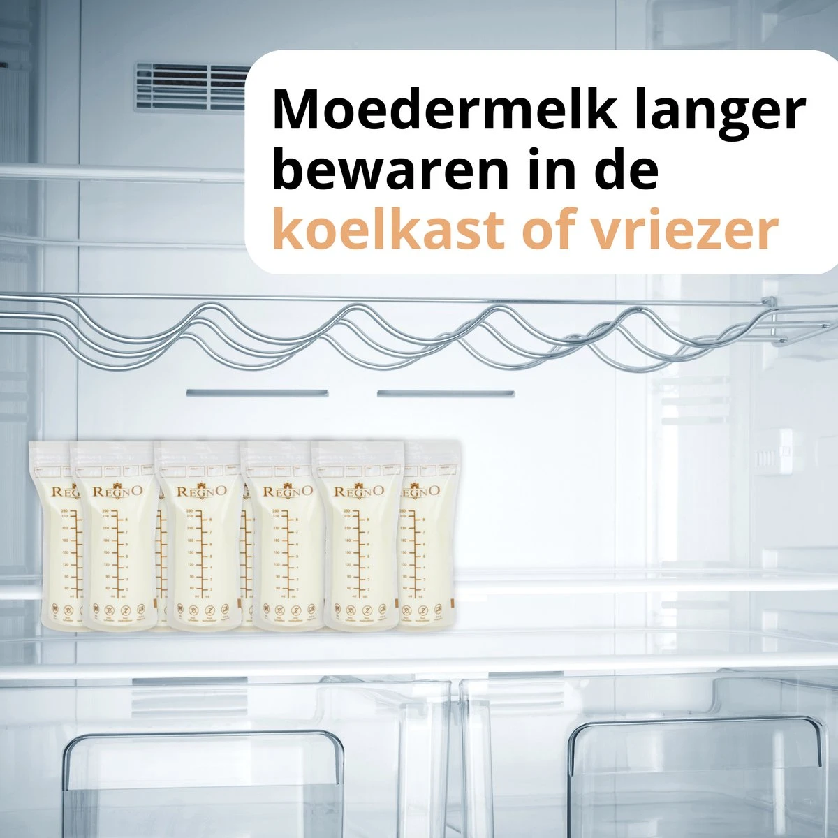 Regno Moedermelk Bewaarzakjes - Borstvoeding Zakjes - BPA Vrij - 250 ML - Lekvrij - 100 Stuks 5 Regno Moedermelk Bewaarzakjes - Borstvoeding Zakjes - BPA Vrij - 250 ML - Lekvrij - 100 Stuks - Afbeelding 5